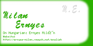 milan ernyes business card